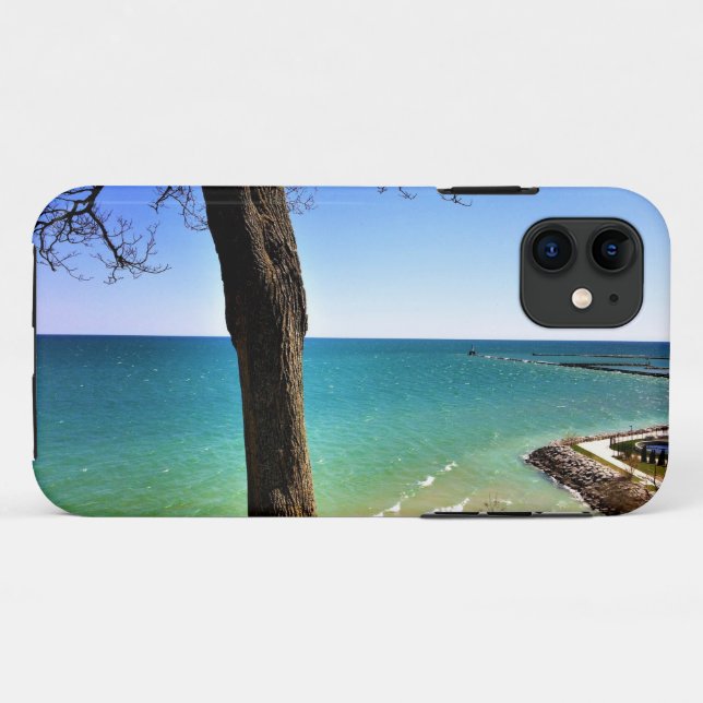 Funda De Case-Mate Para iPhone Lago Michigan, Puerto Washington, Wisconsin (Reverso (horizontal))