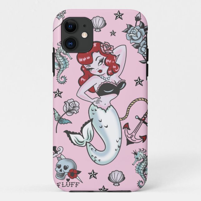 Funda De Case-Mate Para iPhone Lámina Molly Mermaid Iphone rosa 5 Funda (Reverso)