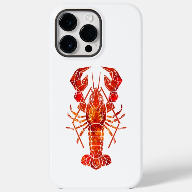 Funda De Case-Mate Para iPhone Langosta poligonal roja (Reverso )