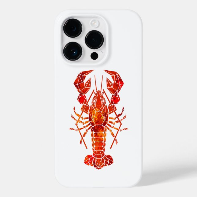 Funda De Case-Mate Para iPhone Langosta poligonal roja (Reverso )