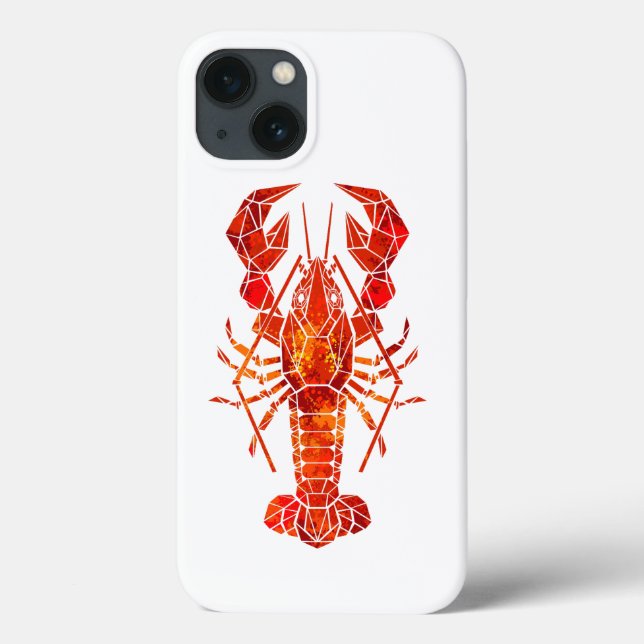 Funda De Case-Mate Para iPhone Langosta poligonal roja (Reverso)