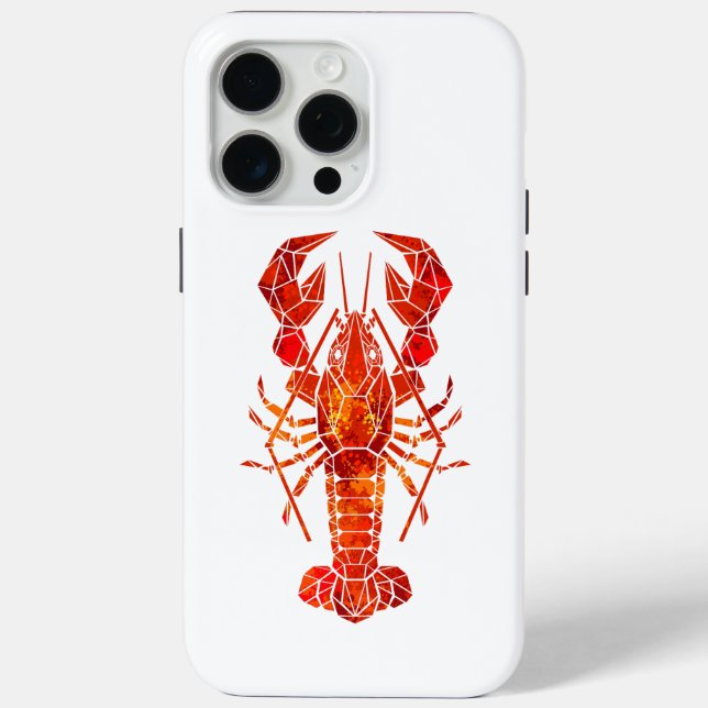 Funda De Case-Mate Para iPhone Langosta poligonal roja (Reverso )