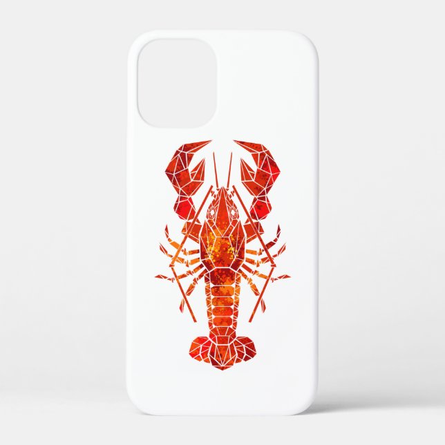Funda De Case-Mate Para iPhone Langosta poligonal roja (Reverso )