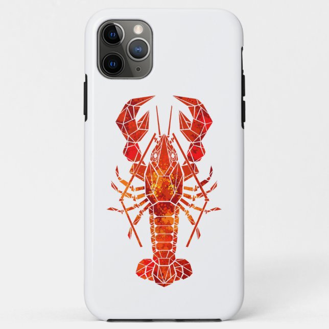 Funda De Case-Mate Para iPhone Langosta poligonal roja (Reverso)