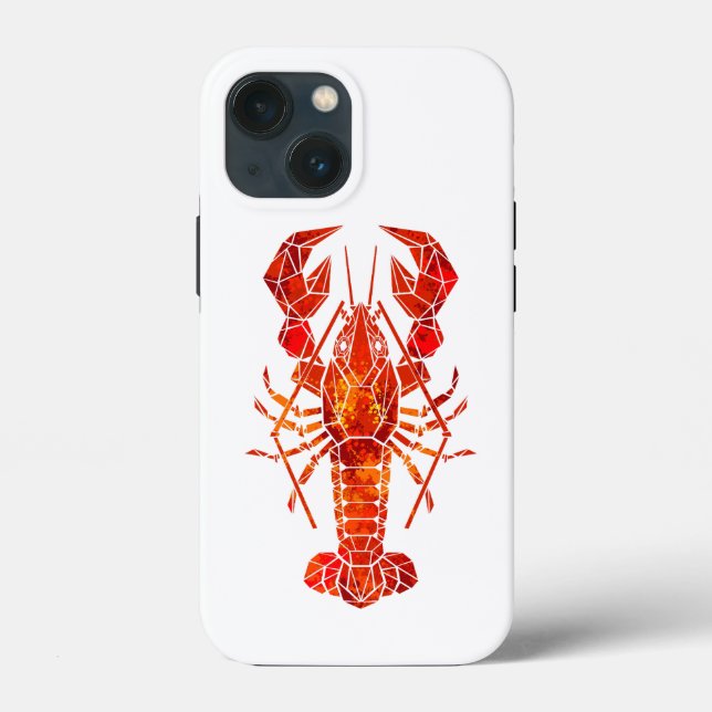Funda De Case-Mate Para iPhone Langosta poligonal roja (Reverso )