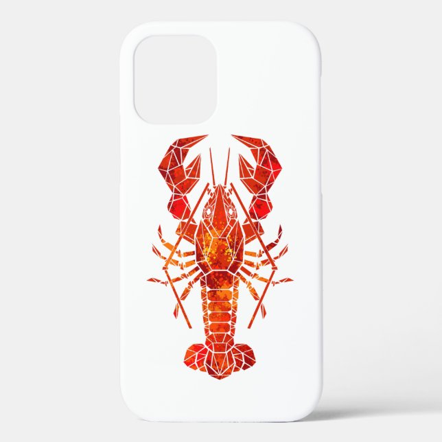 Funda De Case-Mate Para iPhone Langosta poligonal roja (Reverso )