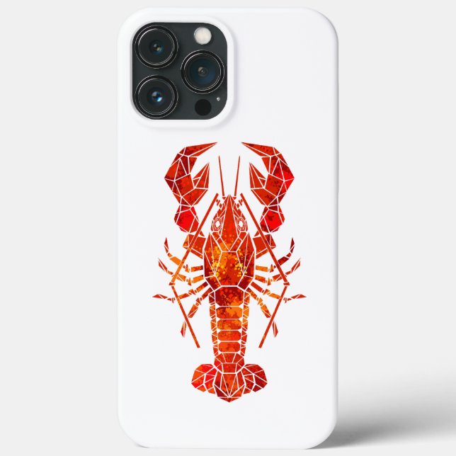 Funda De Case-Mate Para iPhone Langosta poligonal roja (Reverso )