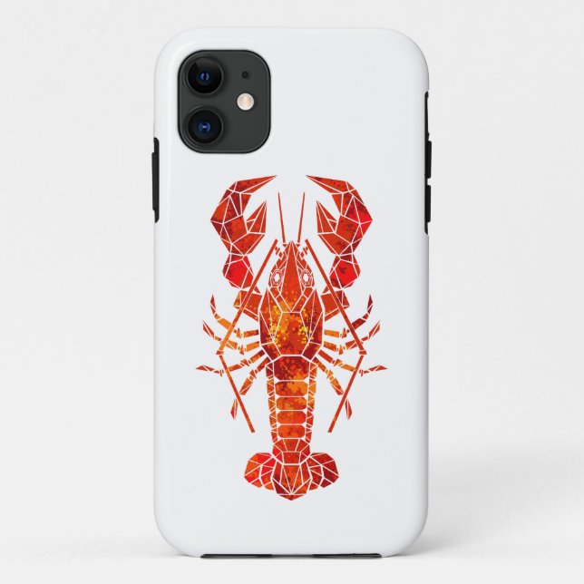 Funda De Case-Mate Para iPhone Langosta poligonal roja (Reverso)