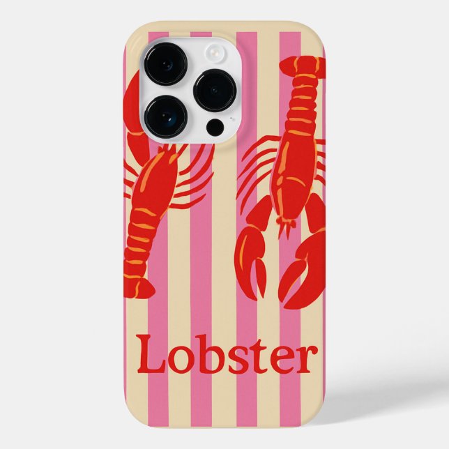 Funda De Case-Mate Para iPhone Langosta Pop Crustáceos audaces en franjas de cara (Reverso )