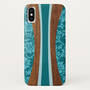 Funda Para iPhone X Laniakea Hawaiian Faux Wood Surfboard