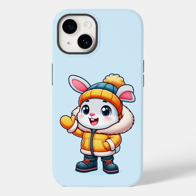 Funda De Case-Mate Para iPhone Lapin mignon en hiver (Reverso )