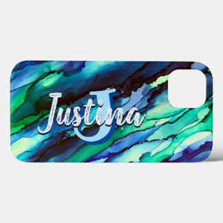 Funda Para iPhone 13 Lápiz de alcohol azul y salvaje para el océano