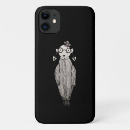 Funda Para iPhone 11 Lápiz labial oscuro y gafas