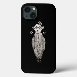Funda Para iPhone 13 Lápiz labial oscuro y gafas