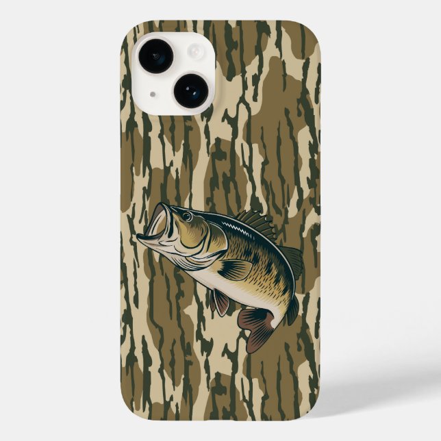Funda De Case-Mate Para iPhone Largemouth Bass Bottomland Camo Bass Pescadores Ho (Reverso )
