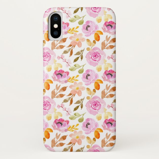 Funda De Case-Mate Para iPhone Las bonitas flores rosas (Reverso)