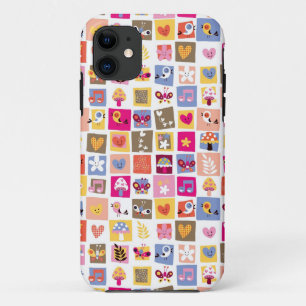 Funda Para iPhone 11 las flores lindas, pájaros, corazones ajustan el