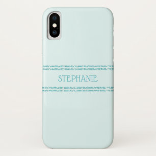 Funda Para iPhone X Las franjas Purpurinas AquaTurquoise personalizada