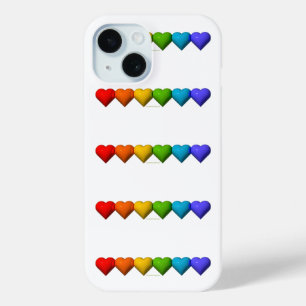 Funda Para iPhone 15 Las glifos de formas de corazón 3D brillantes de S