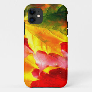 Funda Para iPhone 11 Las hojas de otoño lo personalizan amarillo, rojo,
