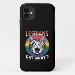 Funda Para iPhone 11 Las lesbianas comen qué humor de gato bandera de o