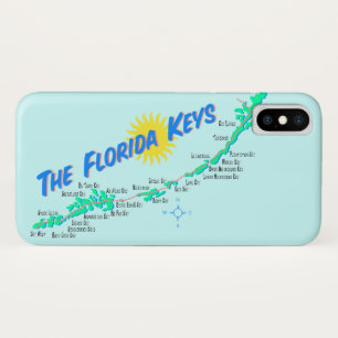Funda Para iPhone X Las llaves de la Florida trazan retro