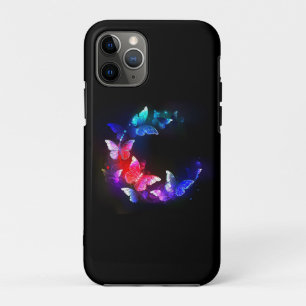 Funda Para iPhone 11 Pro Las mariposas nocturnas brillantes de Neon en el f