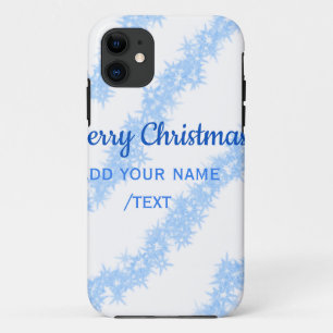 Funda Para iPhone 11 Las navidades azules brillan líneas purpurinas aña