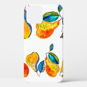 Funda Para iPhone 12 Las peras pintadas a mano con acuarela en un borde