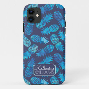 Funda Para iPhone 11 Las piñas azules del teñido anudado el   añaden su
