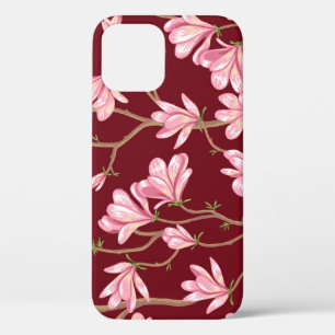 Funda Para iPhone 12 Las ramas de Magnolia: Ilustracion Vintage floreci