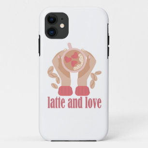 Funda Para iPhone 11 Latte y taza de amor, manos y cita de café