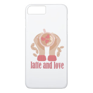 Funda Para iPhone 8 Plus/7 Plus Latte y taza de amor, manos y cita de café