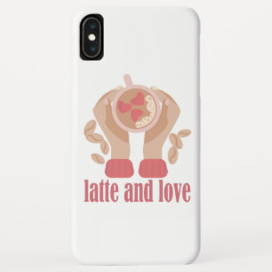 Funda Para iPhone XS Max Latte y taza de amor, manos y cita de café