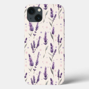 Funda Para iPhone 13 Lavanda acuática y diseño de puntos