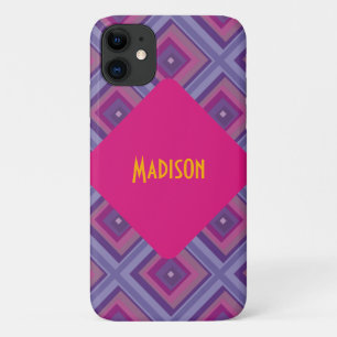 Funda Para iPhone 11 lavanda de pasión púrpura campos de diamante arte