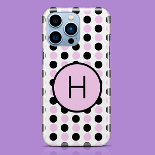 Funda Para iPhone 15 Lavanda monogramo y negro