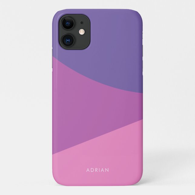 Funda De Case-Mate Para iPhone Lavanda vibrante moderna morada y geométrica rosa (Reverso)