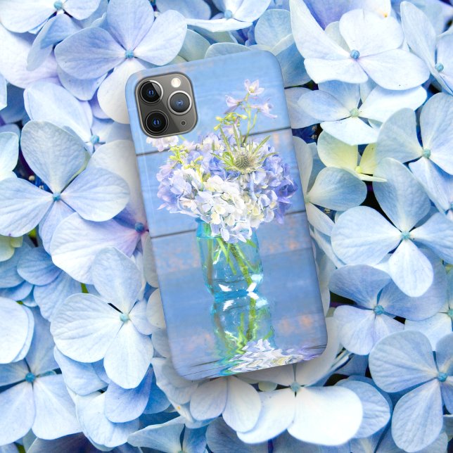 Funda De Case-Mate Para iPhone Lavander y Periwinkle Hydrangea Rústica Vase (Subido por el creador)