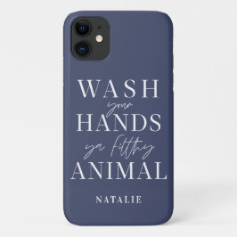 Funda Para iPhone 11 Lávate las manos con un animal mugriento divertido
