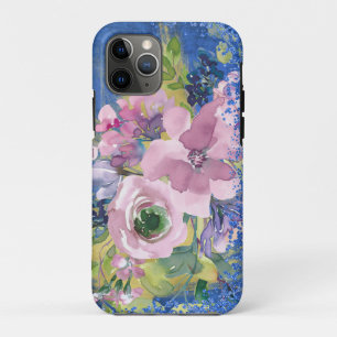 Funda Para iPhone 11 Pro Lavender Blues Watercolor Floral Purpurina
