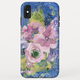 Funda Para iPhone XS Max Lavender Blues Watercolor Floral Purpurina