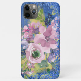 Funda Para iPhone 11 Pro Max Lavender Blues Watercolor Floral Purpurina