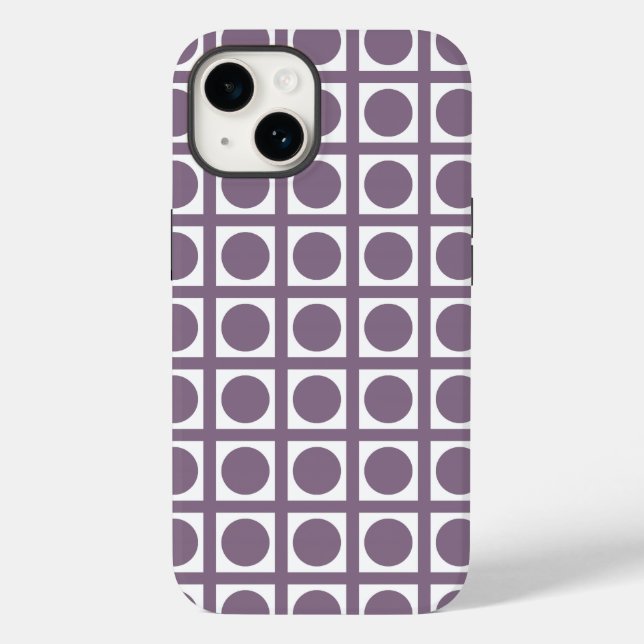 Funda De Case-Mate Para iPhone Lavender Elegant Grid Dots (Reverso )