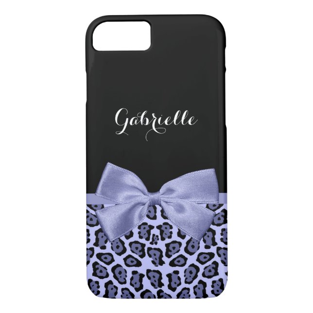 Funda De Case-Mate Para iPhone Lavender Jaguar Impresión Estilo Barrido y Nombre (Reverso)