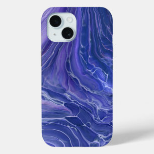 Funda Para iPhone 15 Lavender Marble azul Acrílico Resumen