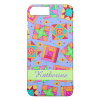 Lavender Patchwork Quilt Art Name Personalizado