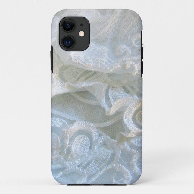 Funda De Case-Mate Para iPhone Lazo blanco escabroso (Reverso)