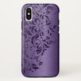 Funda Para iPhone XS Lazo floral púrpura profundo