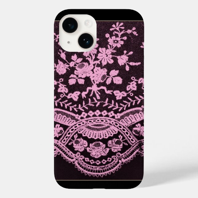 Funda De Case-Mate Para iPhone Lazo floral rosa (Reverso )